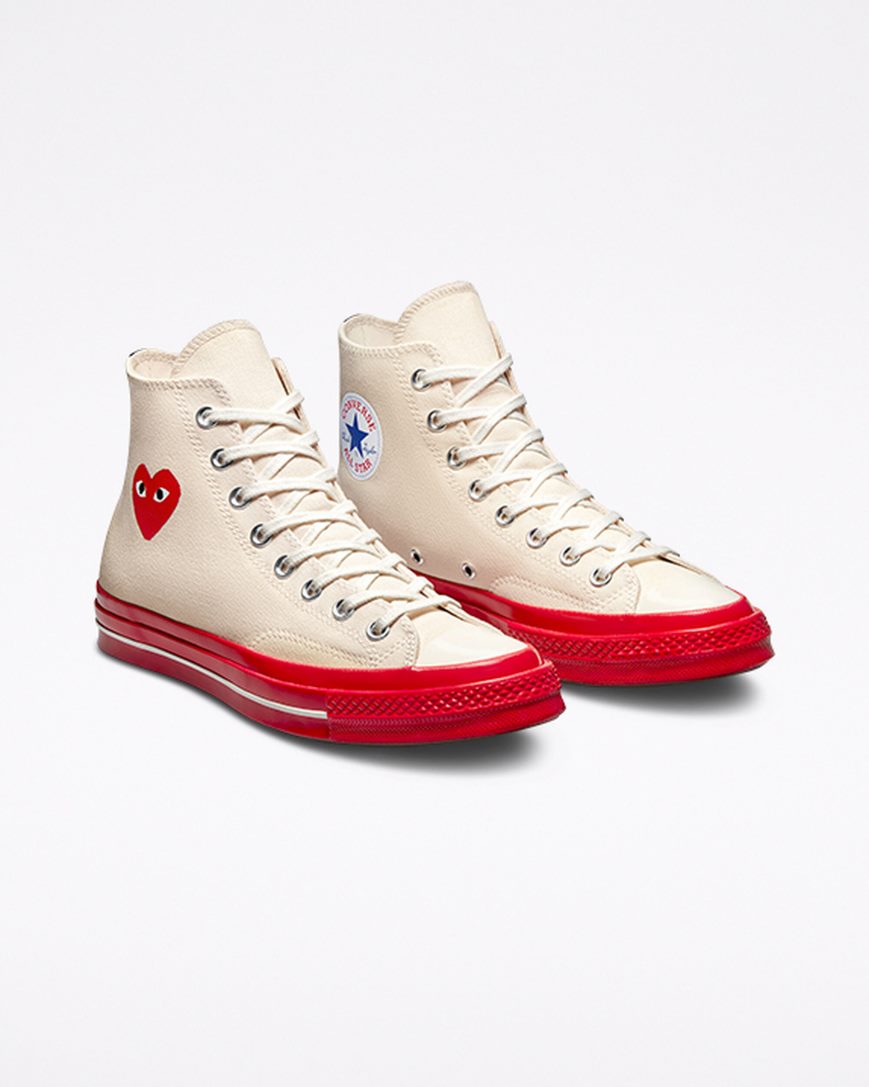 Zapatillas Altas Converse x Comme des Garçons PLAY Chuck 70 Hombre Rojas | PE 485PWE